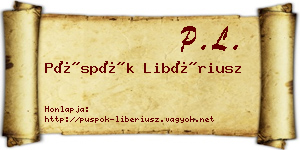 Püspök Libériusz névjegykártya